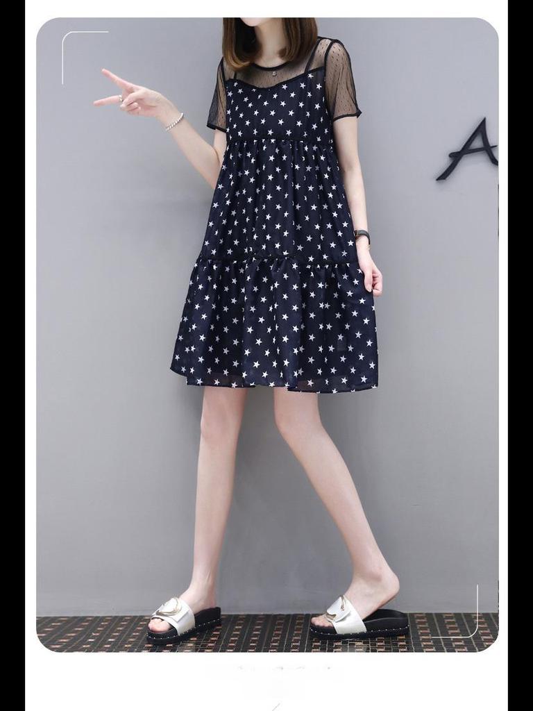 2023 European Style Maternity Chiffon A-Line Dress: Loose Fit, Baby Doll Skirt for Summer