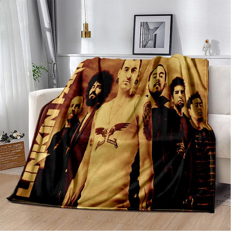 3D Retro L-Linkin Park Rock Band HD Blanket,Soft Throw Blanket for Home Bedroom Bed Sofa Picnic Travel Office Cover Blanket Kids