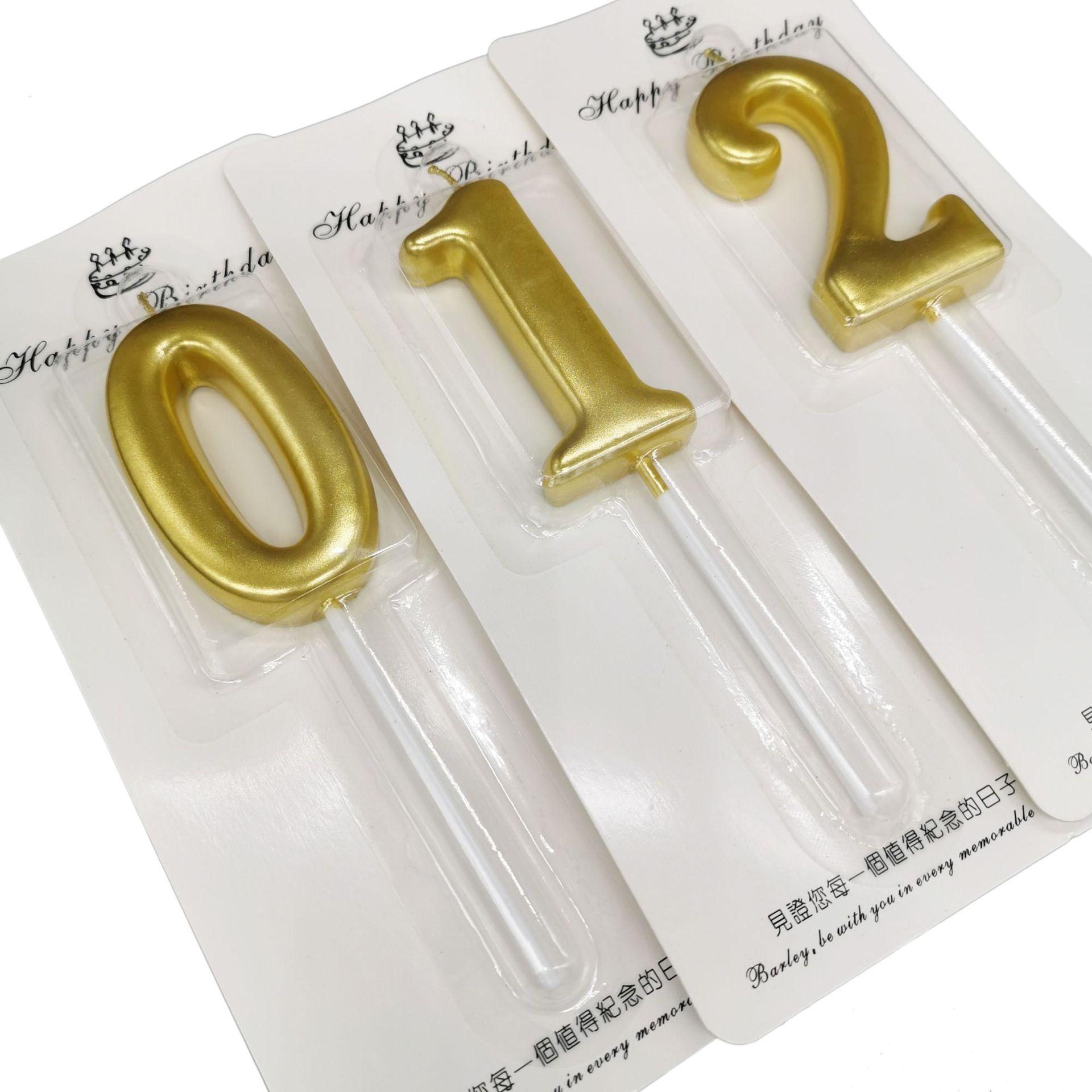 

Rich Gold Digital Candle Gold Plated Gold Silver Cake Children s Creativity 0-9 Birthday Creative Birthday Candle