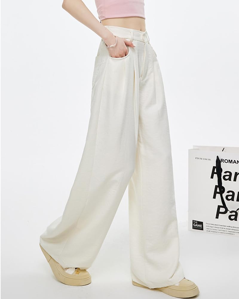 Wide pants for gaucho elastic loose long long body coverage [HIMATI] women, pants, waist, fit, plain, length, slimming, refreshing, casual, summer,