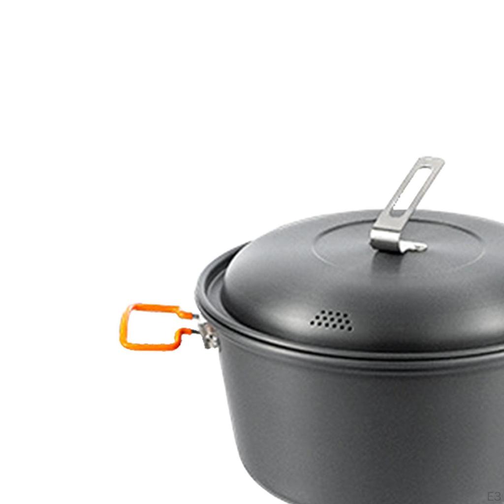 Camping Pot Cooking Portable Steamer Boiling Soup Outdoor Cookware for Kitchen