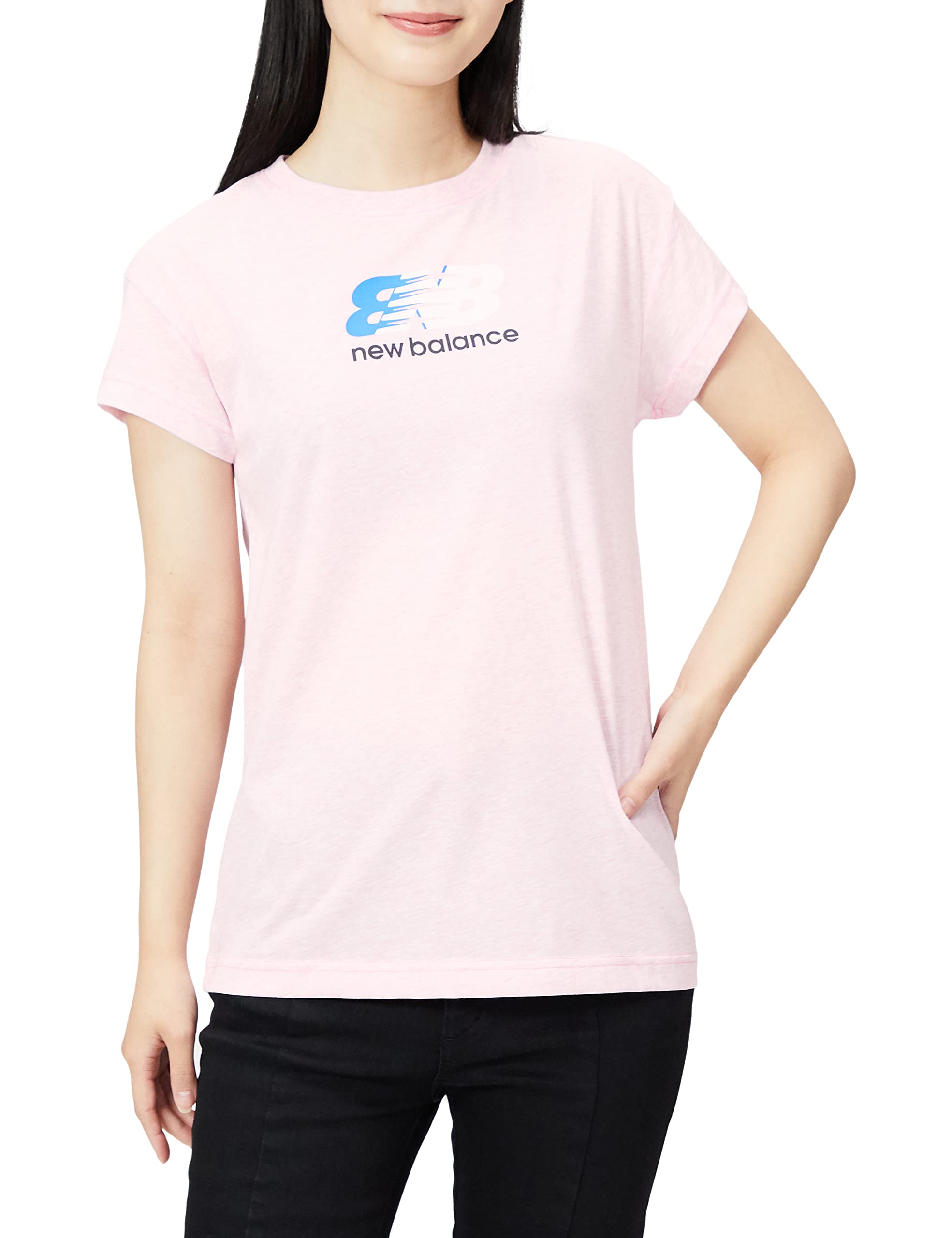 

Футболка с коротким рукавом Relentless Graphic AWT11191 с коротким рукавом, яркая розовая, размер L [New Balance], женская футболка (ВПХ)