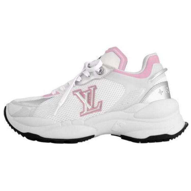 Louis Vuitton Run 55 Low Top Sports Casual Shoes Women's White Pink 1ABV16