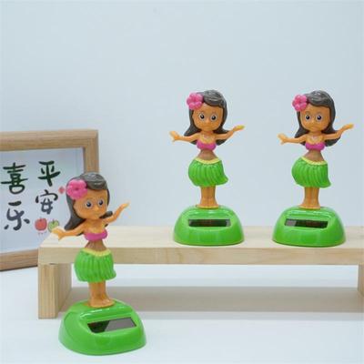Solar Dashboard Ornaments Solar Powered Swinging Hawaiian Girl Dancing Figure Dashboard Decorations Grass Skirt Car Supplies