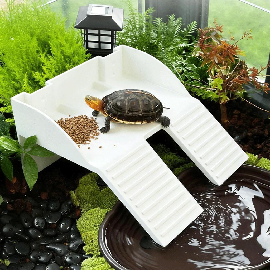 Turtle Tank Accessories Large Non-Slip Terrace Basking Area For Turtle Tank For Climbing Enrichment Resting Feeding Sleeping