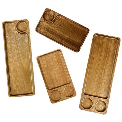 1pc Tableware Wooden Tea Coffee Tray Cake Food Dish Tray  Fruit Dessert Candy Dish Wooden Decorative Bread Snack