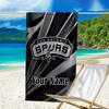 Custom Name Beach Towel Antonio Spurs Logo Beach Towel, Soft Microfiber, Gift for Her/Him, Birthday, for Pool, Beach, Travel, Fan Gifts