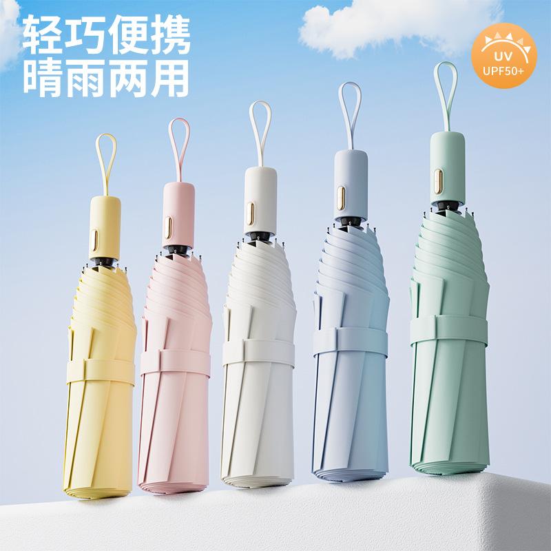 Automatic umbrella women's sun umbrella sun protection UV protection dual-purpose vinyl men's parasol umbrella wholesale logo