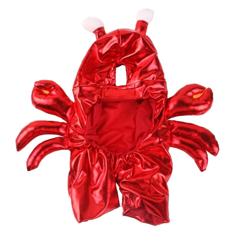 Dog Polyester Puppy Pet Small Dog Clothes, Cartoon Crab Costume Cold-Weather Pet Cartoon New Year Cosplay Dress Crab