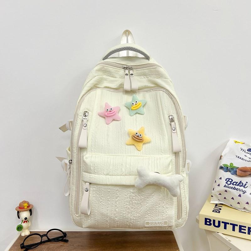 

Школьный рюкзак новая мода школьный рюкзак для девочек начальной школы учениц старшей школы студентов колледжа простой нейлоновый рюкзак с сердечком для девочки тренд single package