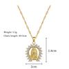 Stainless Steel Chain Classic Luxury Zircon Virgin Mary Pendant Necklace for Women Men Fashion Cool Jewelry Accessories Gifts
