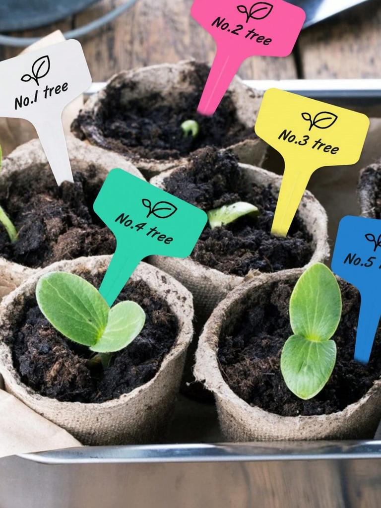 20pcs T-Type Plant Labels with a Gel Pen, Waterproof Plastic Plant Tags Nursery Garden Markers