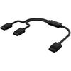 Y-Cable - CORSAIR - 600mm - Black - Connects Multiple Devices - 7 Amps