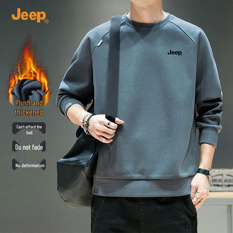 JEEP Men s Casual Fleece-Lined Pullover Sweatshirt 4XL