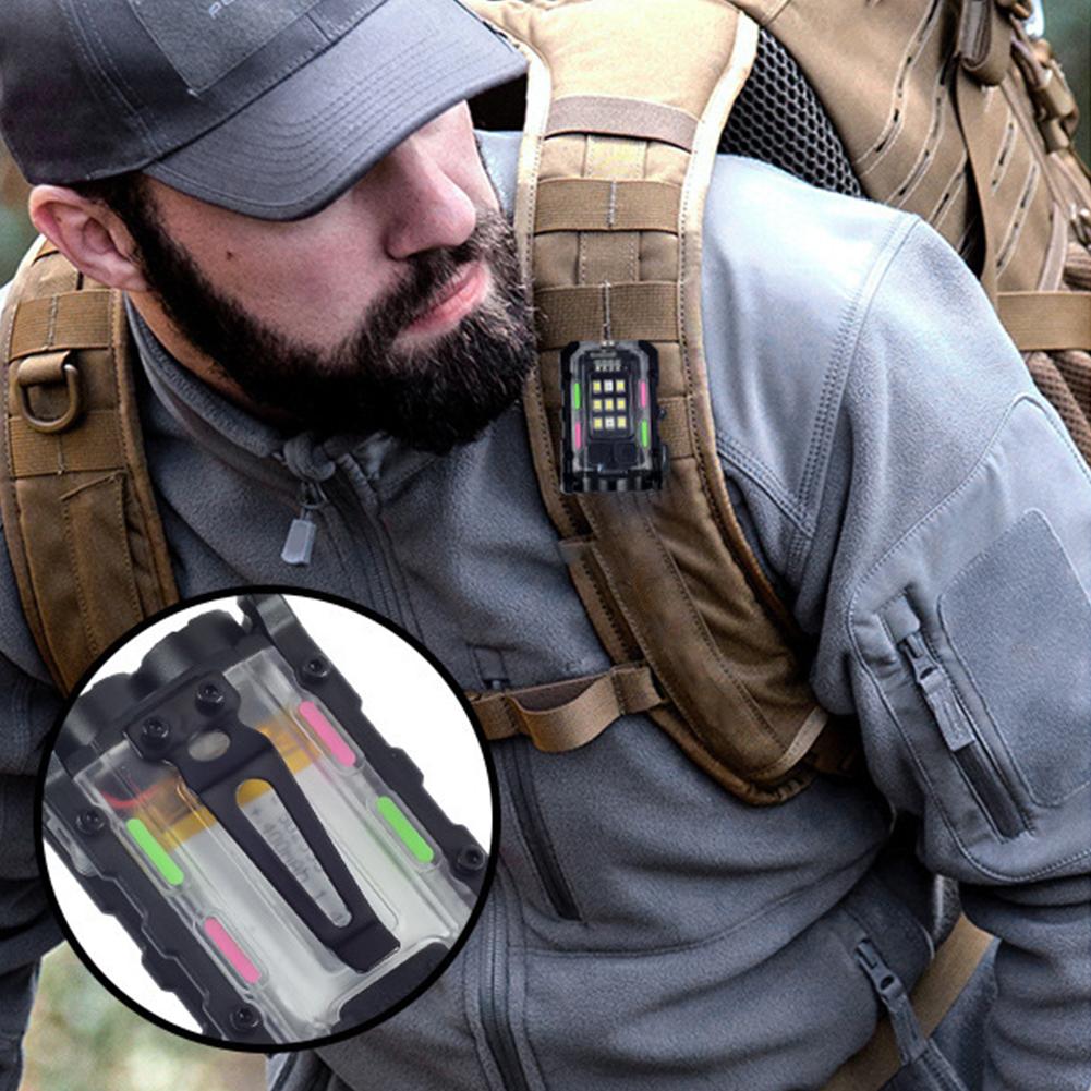 LED Mini Keychain Flashlight USB Charging High Bright Flashlight 400mAh Portable Hat Clip Lamp for Camping Fishing Walking