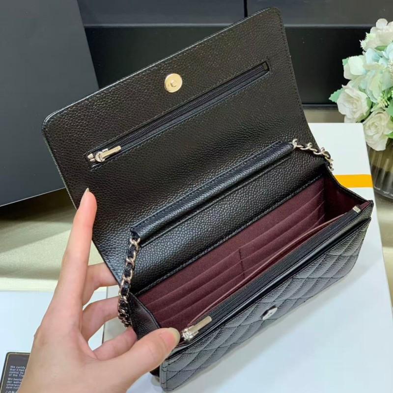 Stil WOC Fortune Tasche Leichter Luxus CF Litschi Muster Einzel-Schulter Umgehängte Kette Rautenförmig Damen