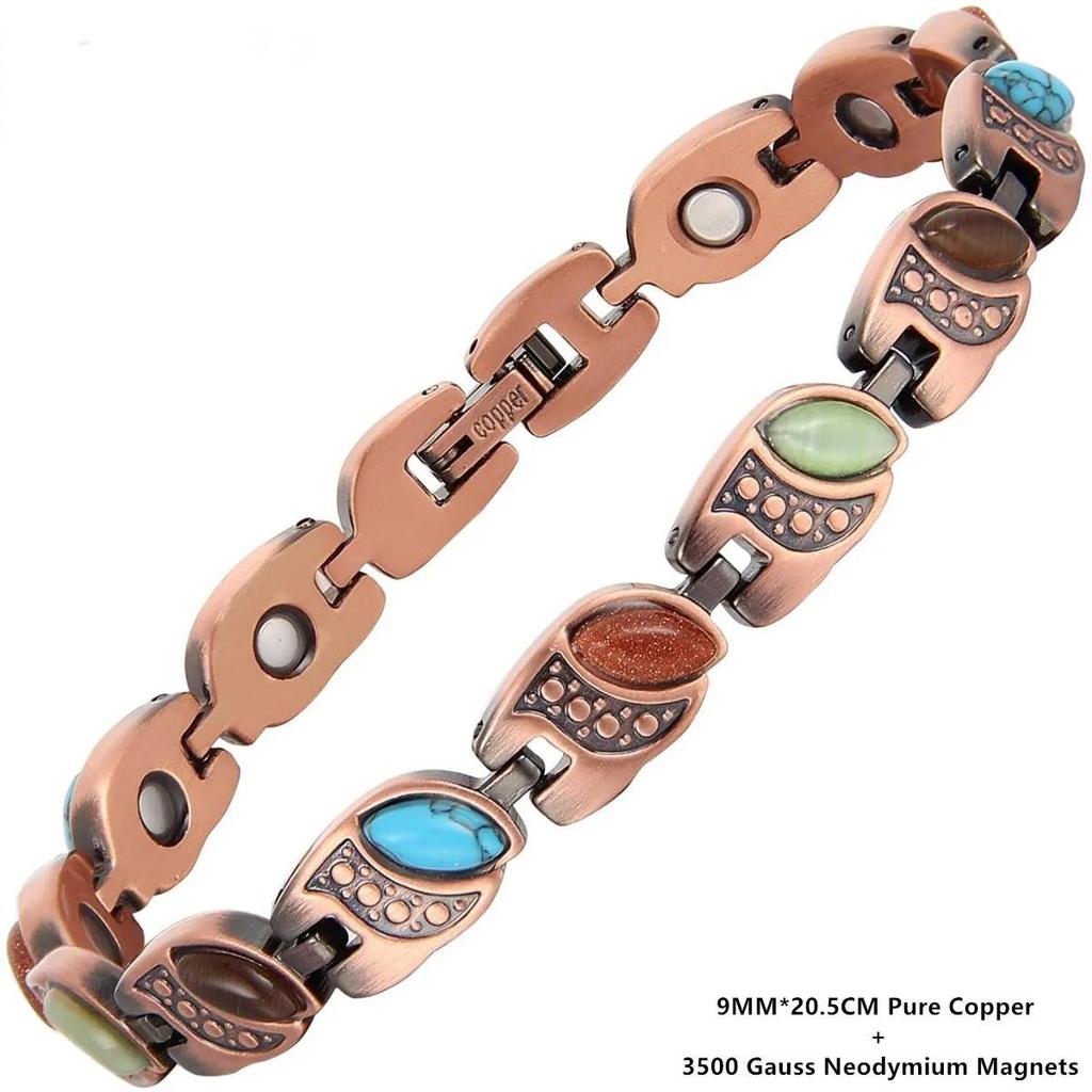 Aeteey Herzförmiges Reines Kupfer Armband für Frauen Magnetisches Armband Schmuck Geschenke