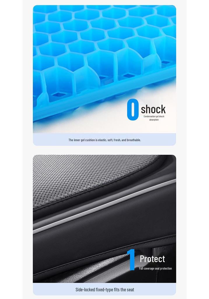Leather & Gel Car Seat Cushion - Universal, All-Season Fit for MPVs, Sedans, Trucks, SUVs, Off-Road Vehicles