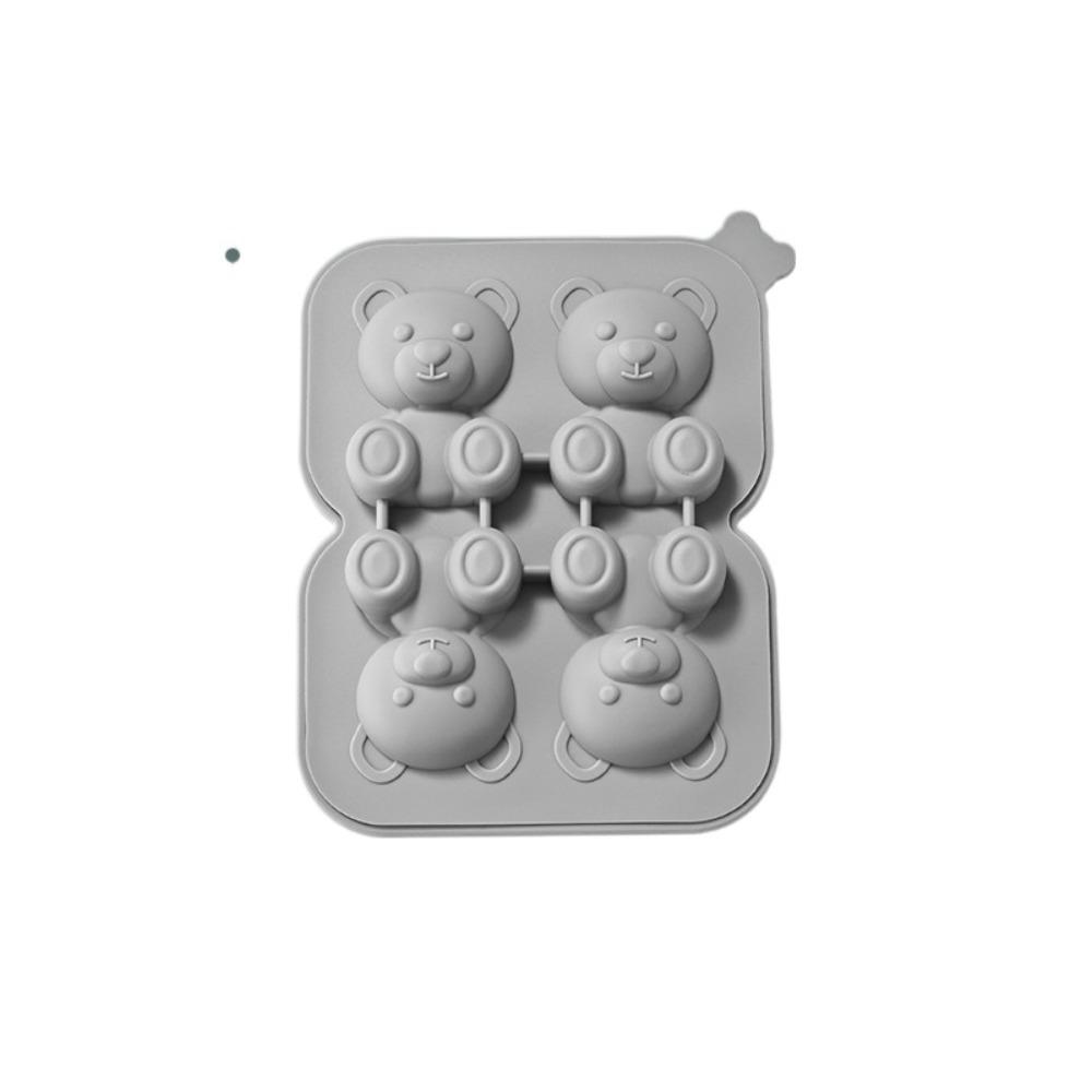 

Food Grade Ice Cube Mould Silicone Ice Cube Box Whiskey Bear Ice Cube Mold Home серый