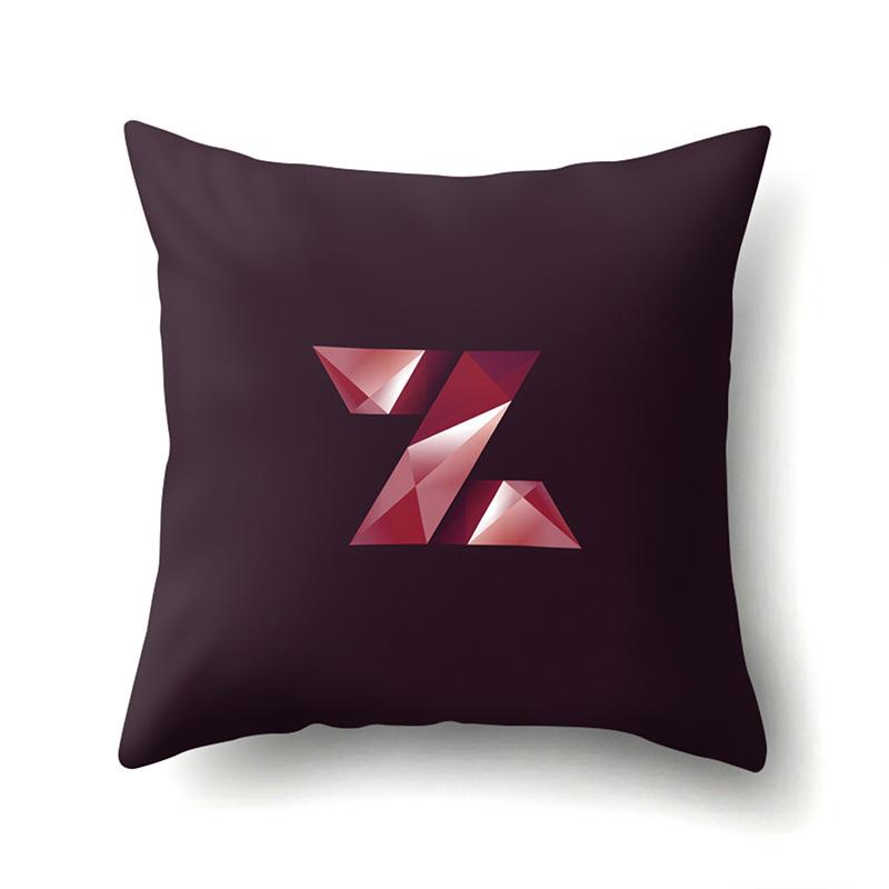 

Polyester Pillowcase 3d Abstract Bedside Car Waist 26 English Letters Printed Sofa Pillowcase No pillow core