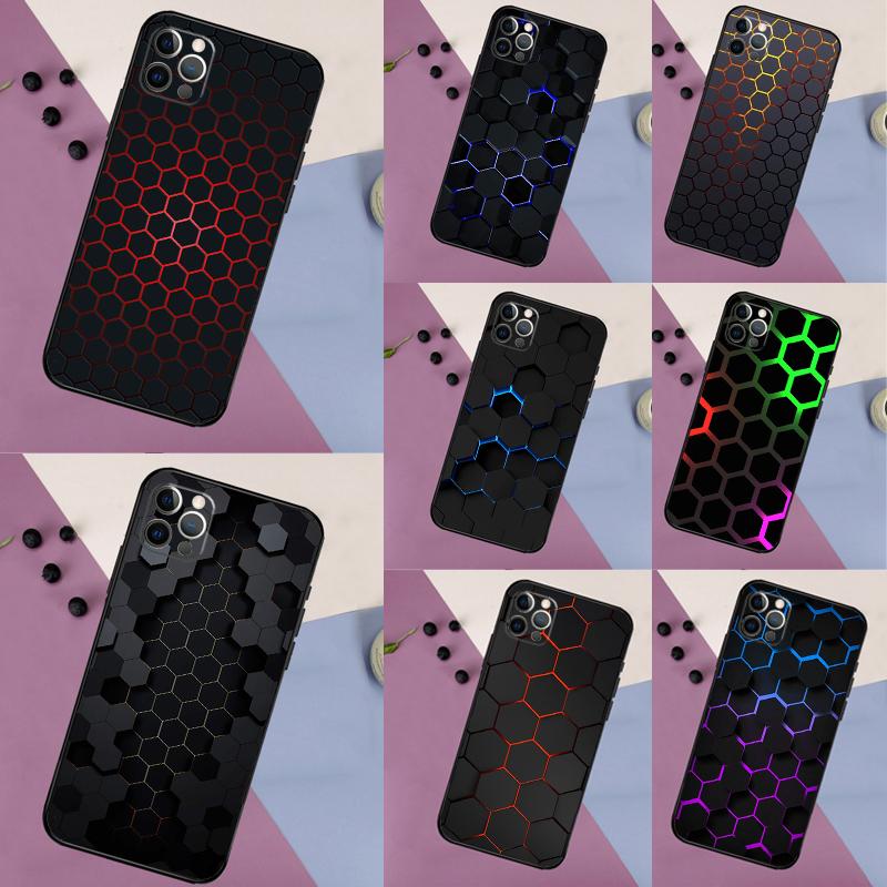 3D Hexagonal Lights Case For OnePlus 15 15R 12 12R 13T 13R 13 11 10 10R 10T 8T Nord 5 CE 2 3 4 Lite N20 N30 Cover