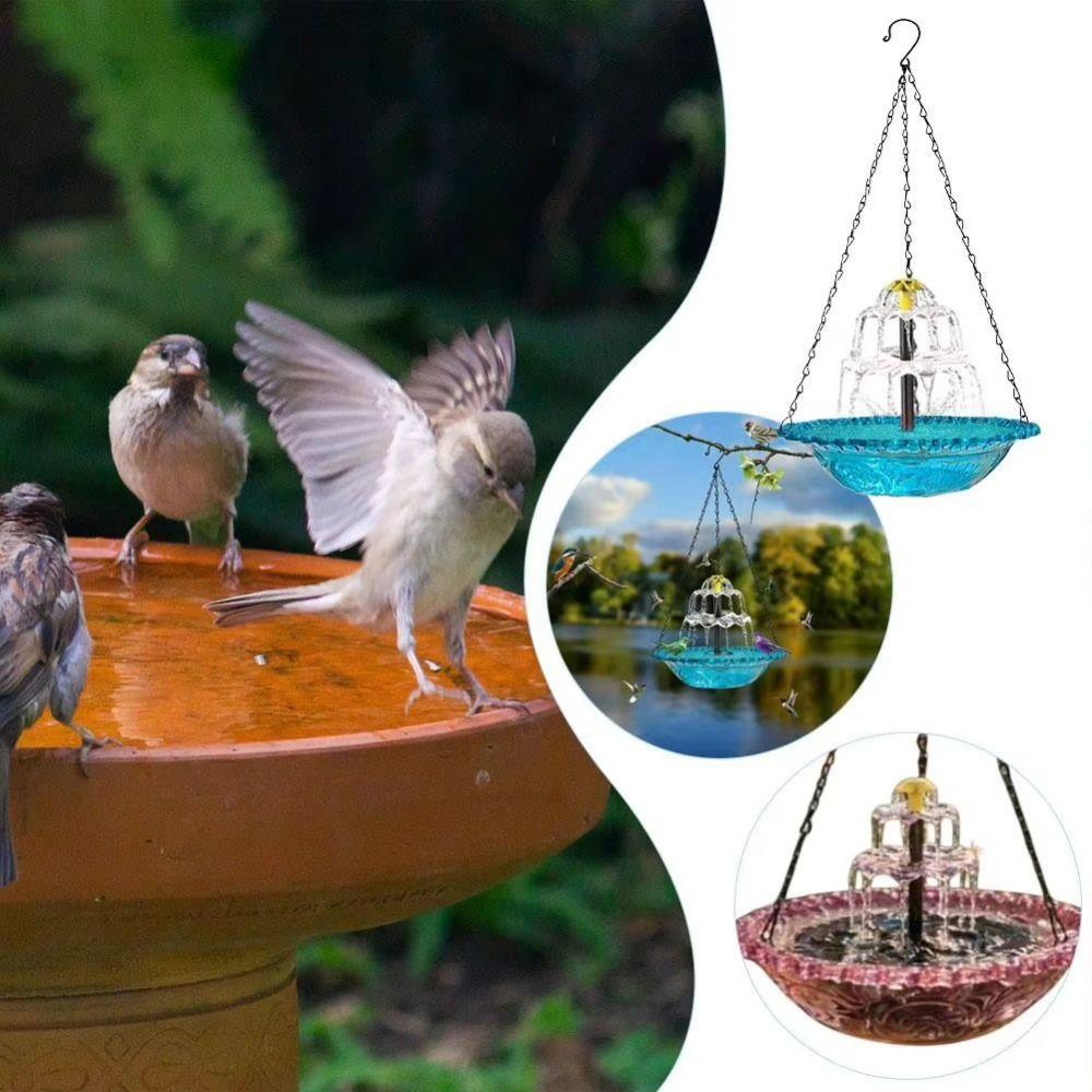 Household Solar Fountain Floating Water Feature Hummingbird Bathing Bowl Outdoor Use