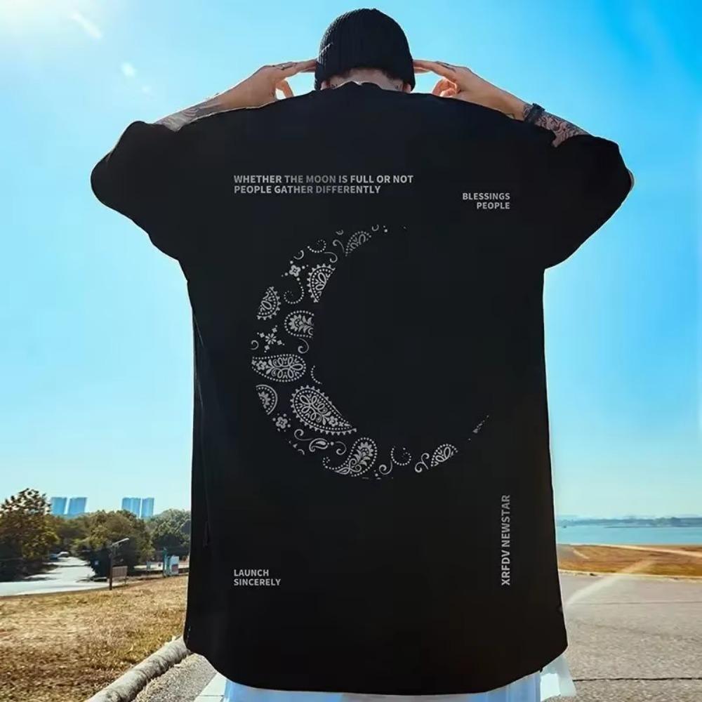 Summer New Casual Loose T-shirt Short Sleeved Men's Fashion Loose Printing Large 8XL Hip Hop Couple Wear Half Sleeve Cotton Top