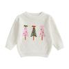 Toddler Newborn Baby Girl Christmas Sweater Long Sleeve Crew Neck Tree Winter Warm Knit Pullover Sweater Infant Clothes