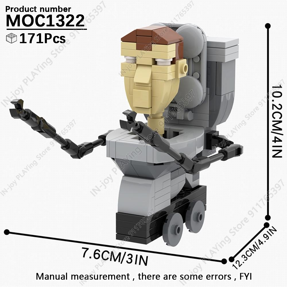MOOXI Set di Figure Skibidi Toilet Man TvMan Cameraman Speakerman Blocchi da Costruzione Modello MOC Mattoncini Giocattoli per Adulti Bambini Regalo di Compleanno