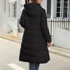 Women's Long Puffer Jacket Winter Warm Quilted Coat Long Sleeve Zip Up Outwear with Hood Casual Outfits Streetwear Autumn