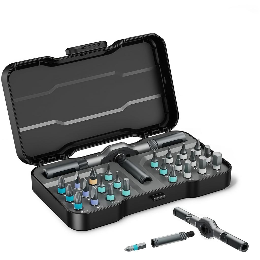 24 in 1 Magnetic Screwdriver Set DIY Ratchet Screwdriver Set Multi Drive Set with Detachable Portable Precision Repair Tool Kit