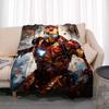 Manta Cálida de Dibujos Animados de Iron Man para Habitación, Suave y Cómoda, Portátil para Viajes y Picnic, Regalo para Familiares o Amigos