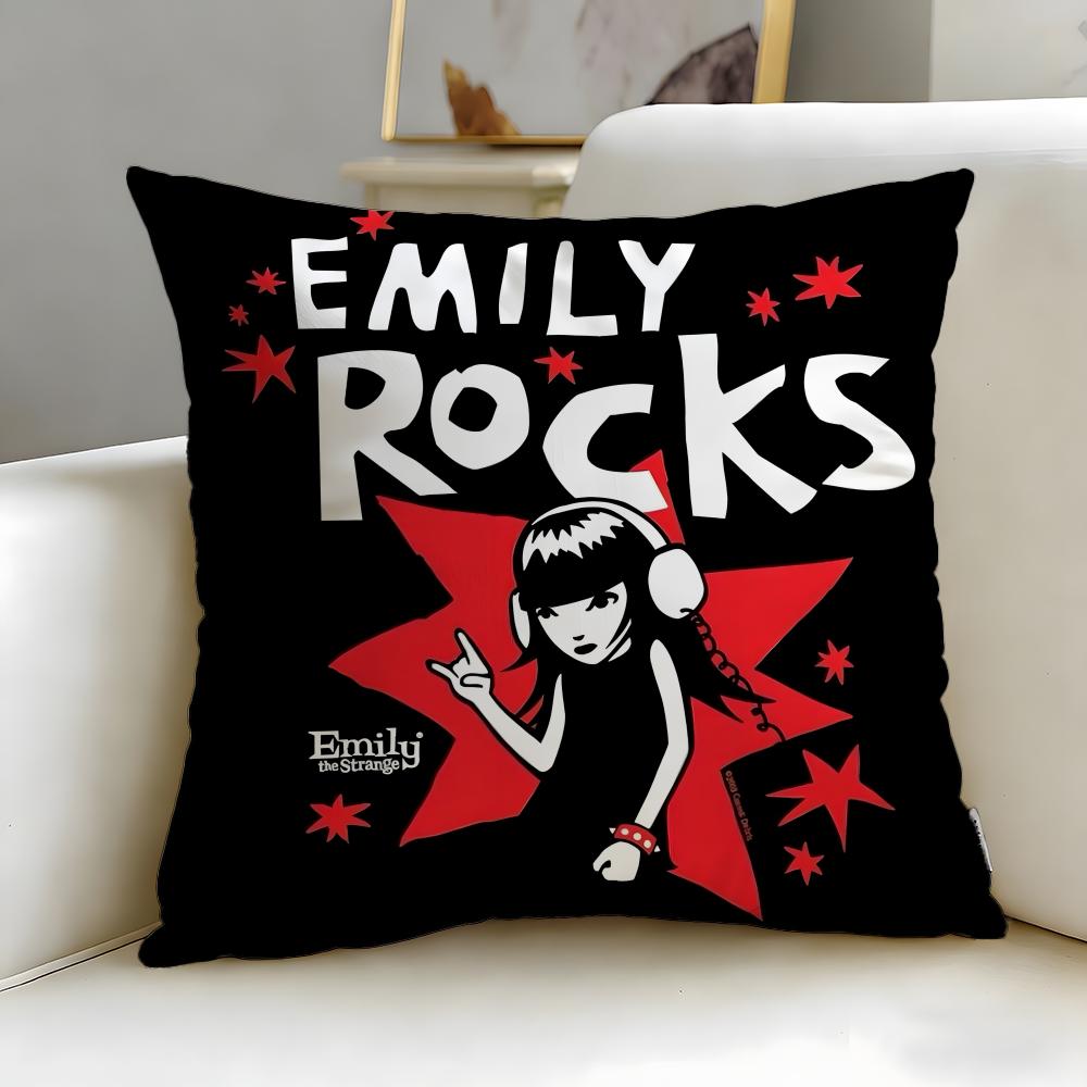 cartoon character Emily the Cool Strang Cushion Cover Soft  EasyWash Pillow Case  Versatile for Couch Bed Travel and Office