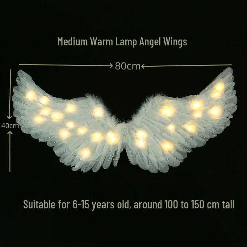 Children's Glowing Angel Feather Wings Costume Prop for Girls & Adults - Fairy, Elf, Cosplay & Photoshoots