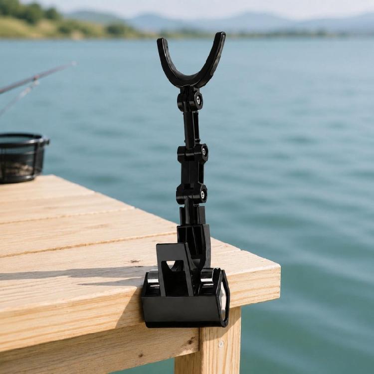 ABS Fishing Rod Holder Clip for Rafts and Bucket Fishing, Clamps-On Rod Support Clip for Sea Breaks and Tackle Organization