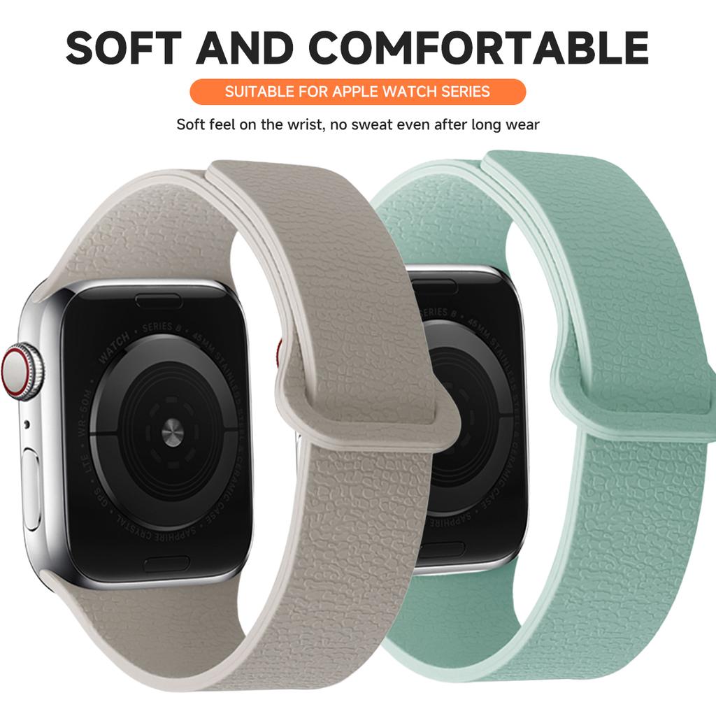 Magnetic Strap for Apple Watch Ultra 49mm 42mm 38mm 44mm 46mm 41mm Lychee Pattern Silicone Band for Iwatch S11 10 9 8 7 6 5 4
