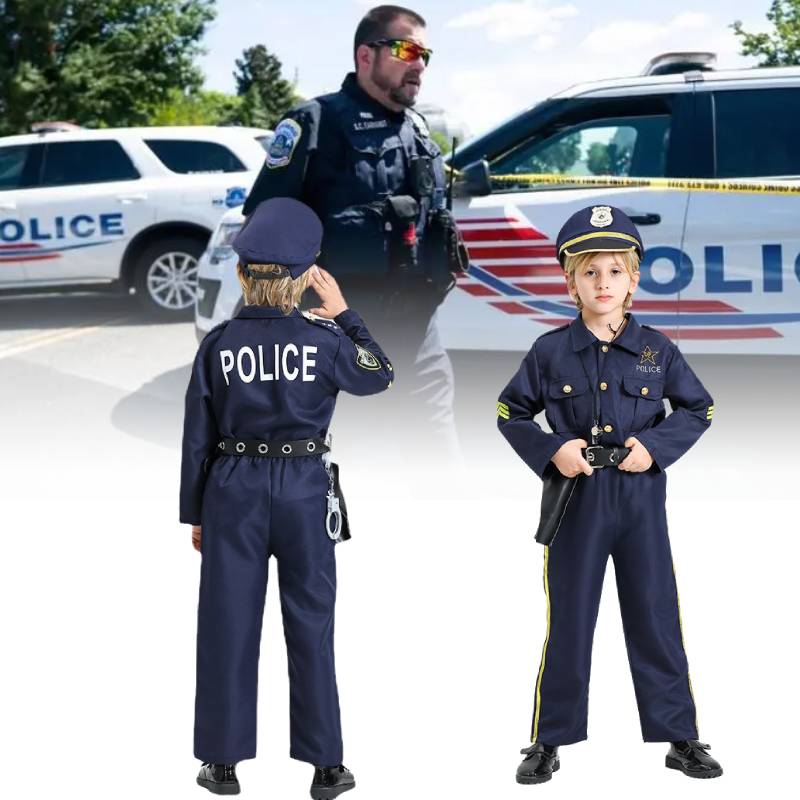 Police Halloween Children Costumes Set Party Show Cosplay Decorations Festival
