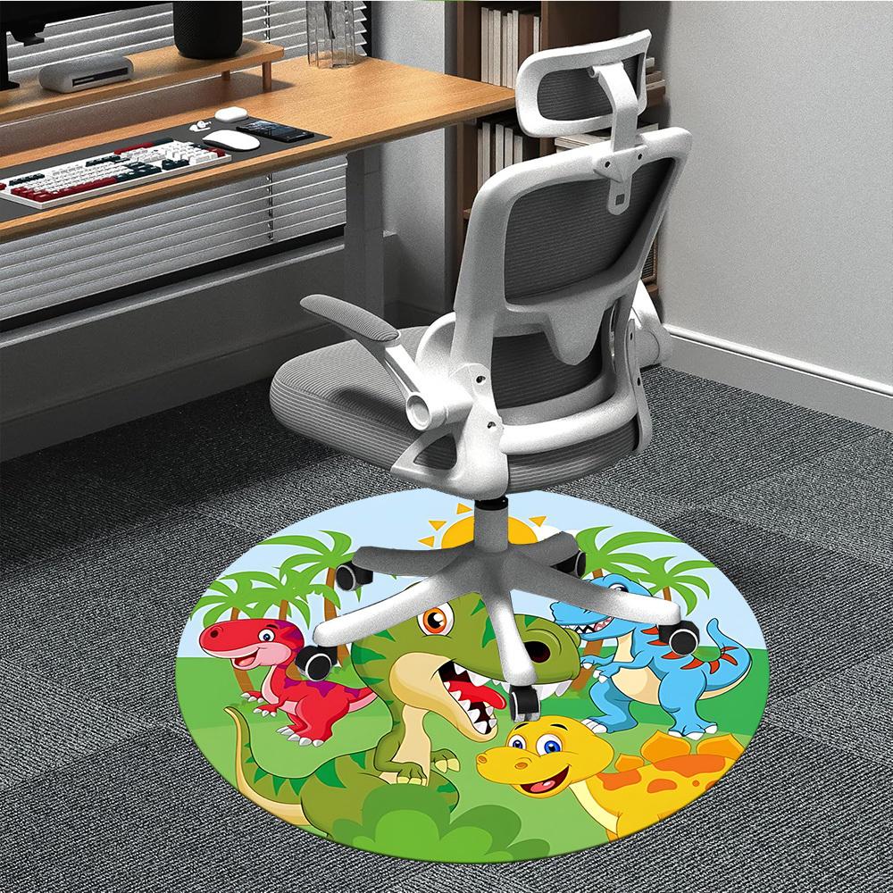 

1PC Dinosaur Party Pattern Chair Carpet for Office, Indoor Non-Slip Washable Carpet, Soft Comfortable Mat For Office Room yy250930201 80cm by 80cm