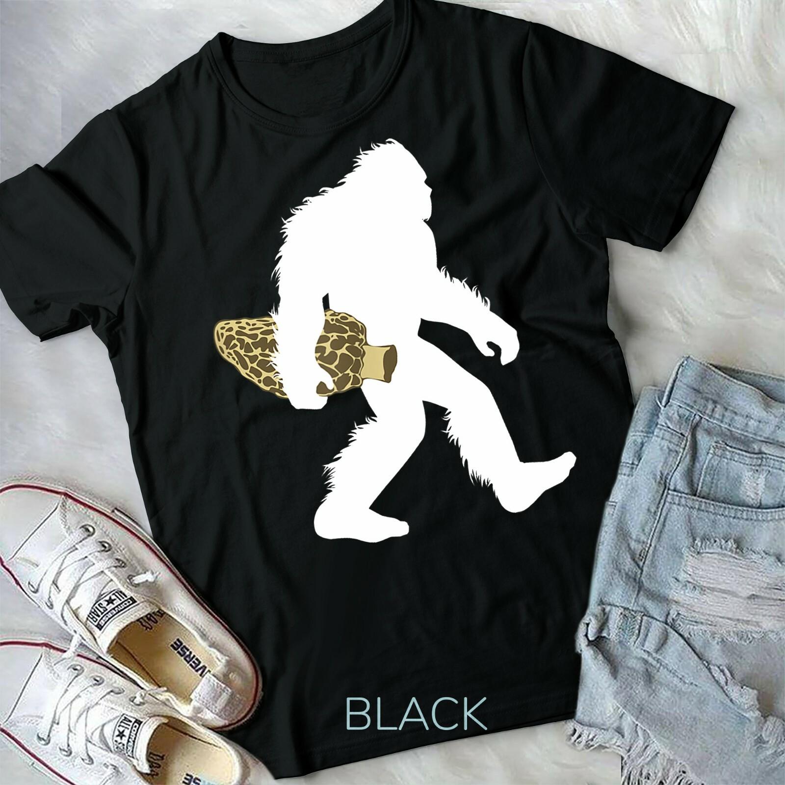 Bigfoot With Morel Mushroom Shirt Sasquatch Fungi Tee Gift Unisex Form TShir M