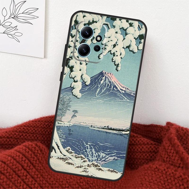 

Japanese Snow Cherry Blossom Art Case For Xiaomi Redmi Note 13 9 10 11 12 14 15 Pro Plus Cover For Redmi 15 C 12C 13C 14C 10C Redmi Note 10 4G