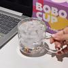 Double-Layer Flowing Heart Quicksand Glass Cup