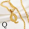 Anniyo AZ Letters Kettingen Dames Heren Verguld Initial Hanger Touwketting Engelse Letter Sieraden Alfabet Afrikaans #058002B
