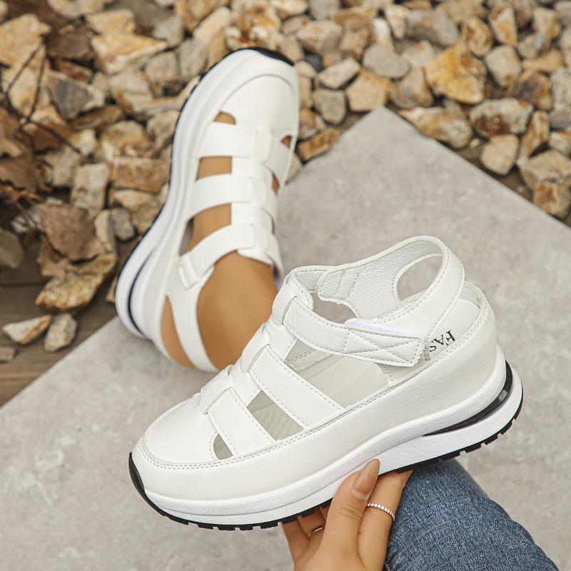 Hollow casual sandals women's outer wear summer new versatile thin muffin thick sole women's shoes