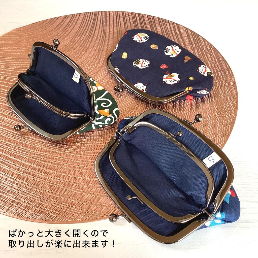 Made In Cotton Clasp Wallet with Coin X 17 X Parent and Child Clasp Shiba Inu Green Kyosuke, Japan, Purse, Approx. 10.5 1.5cm, Purse, Enkiya, Design,