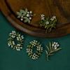Vintage Women Girls Pearl Leave Enamel Brooches High Quality Exquisite Plant Pins Lady Clothing Coat Accessories Brooch Gift