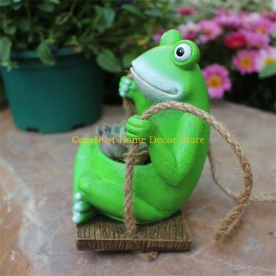 92MF Swing Frogs Planter Pots Hangings Frogs Planter Plant Pots Succulents Pots Wall Hangings Planter for Indoor Outdoor