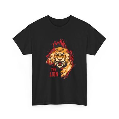 Feuriger brüllender Löwe T-Shirt Flammender Löwe Grafik-T-Shirt