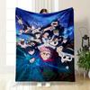 Grouped Characters In Action Poses with Lightning and Glowing Effects. for All Seasons Blanket Lunch Break Throw Gift