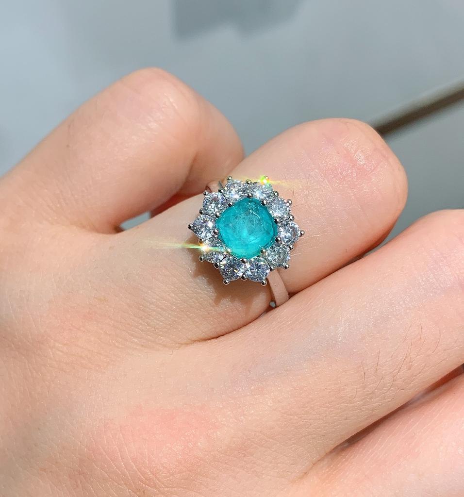 Jewelry Classic Color Treasure Simulation Paraiba Jewelry Set