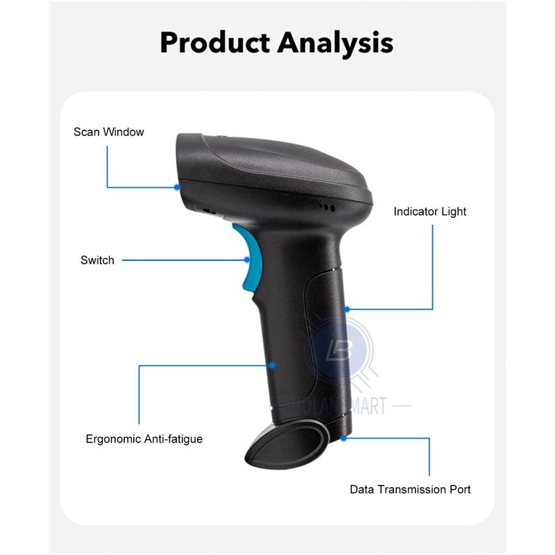 1D 2D Barcode Scanner Wired Wireless Bluetooth Bar Code Reader Omni-directional Scanning For Supermarket Logistics Product